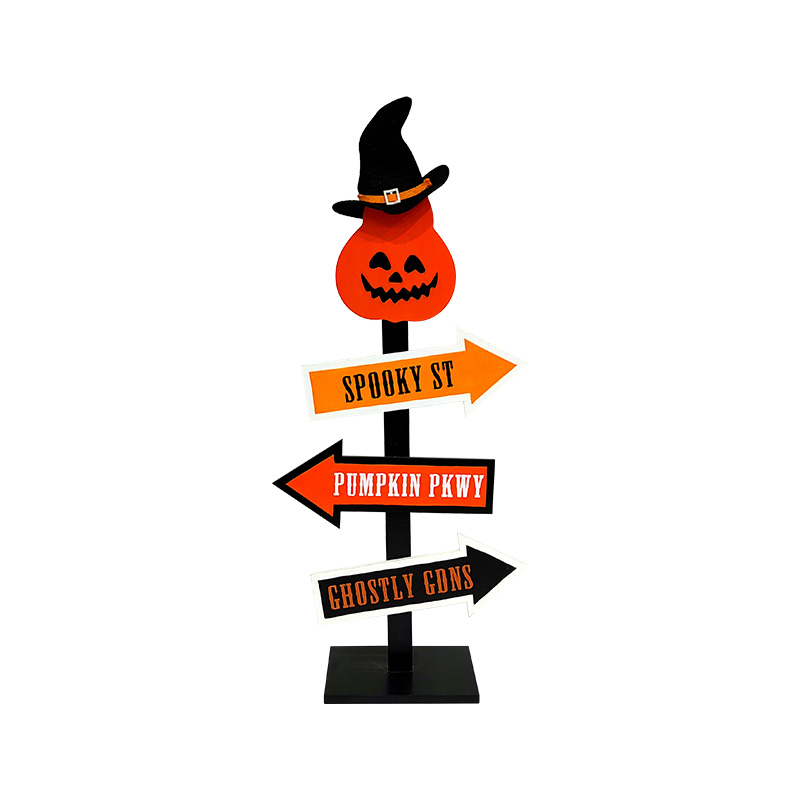 Stand Wooden Halloween Arrows Signs With Lettering 