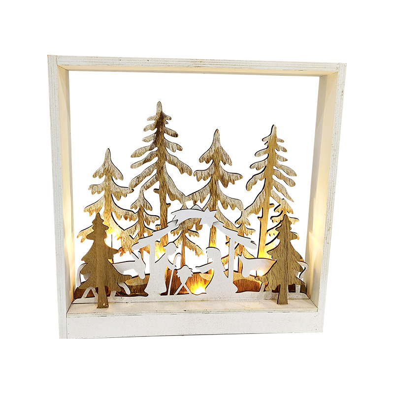 Wooden Frame Nativity Scene