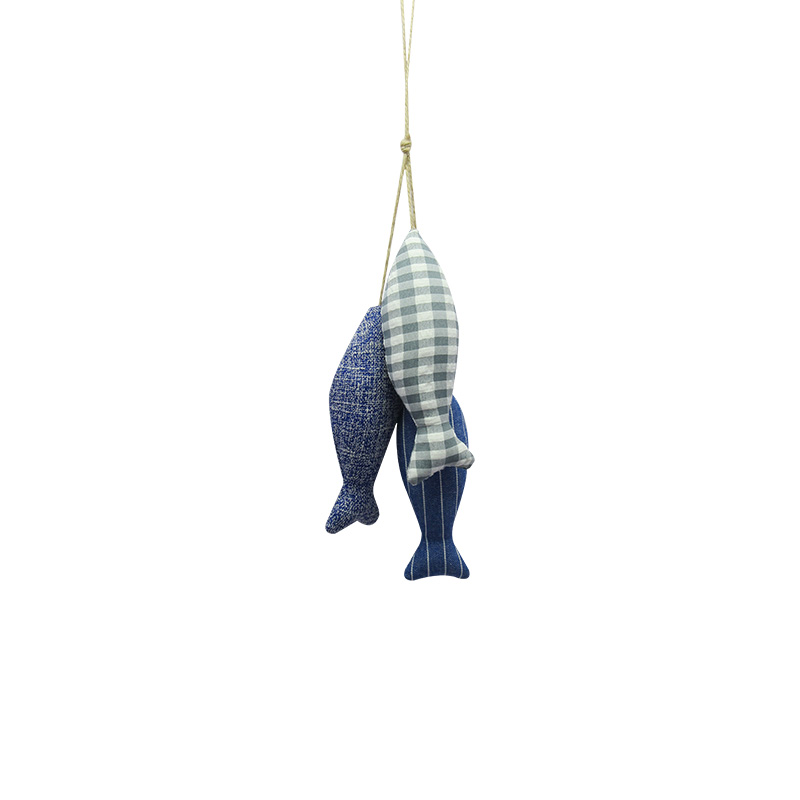Decoration Fish, 3 Pieces Wall Art Fish Decoration, Ornament Mediterranean Style, with Twine Hanging