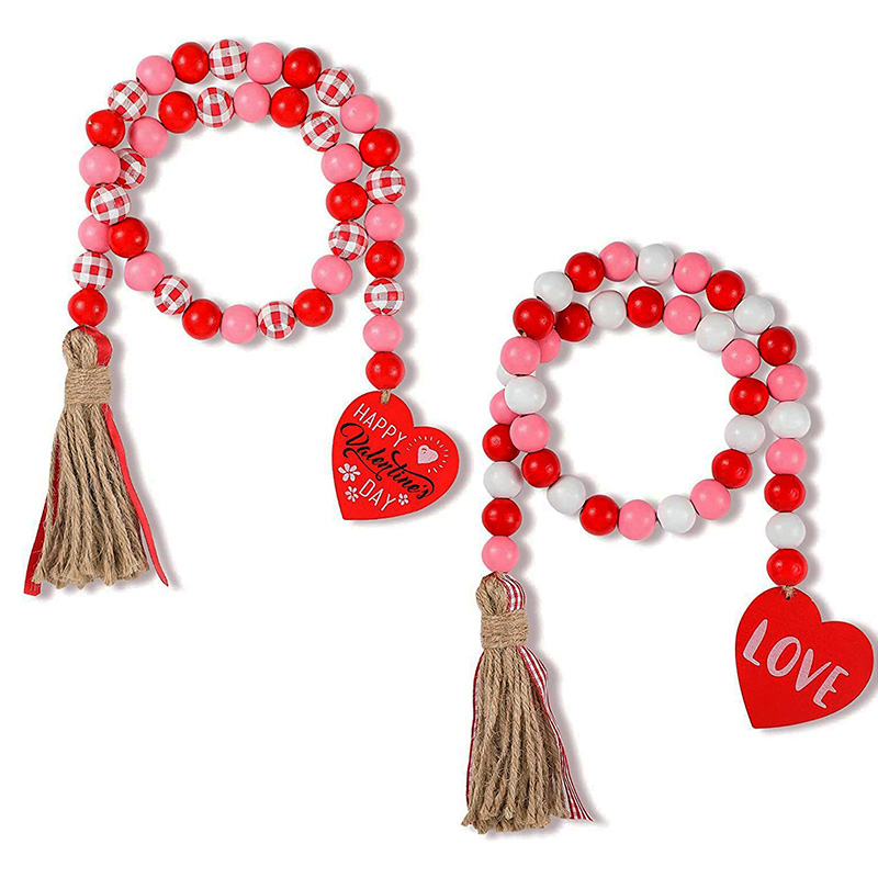 Wooden Beads Hanging Garland with Tassel and Pendant for Wedding Home Decor