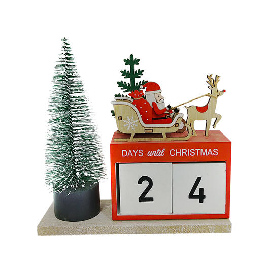 Vintage Perpetual Calendar Desk Calendar Wooden Manual Conversion Calendar Santa Coming