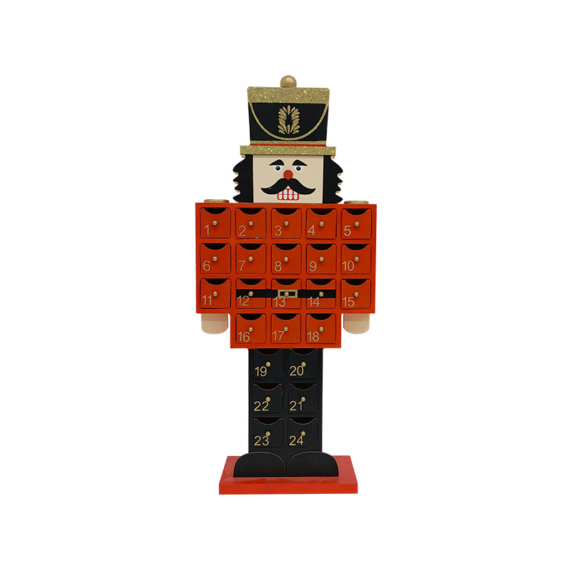 Christmas Wooden Nutcracker Soldier Wooden Calendar Traditional Xmas Toy