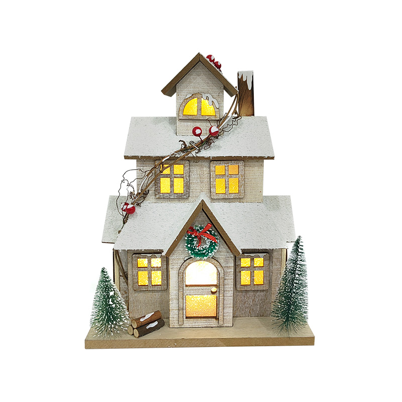 LED Lighted Gingerbread House Table Decor Snowy Building Cottage Winter Festive Holiday Seasonal Collections