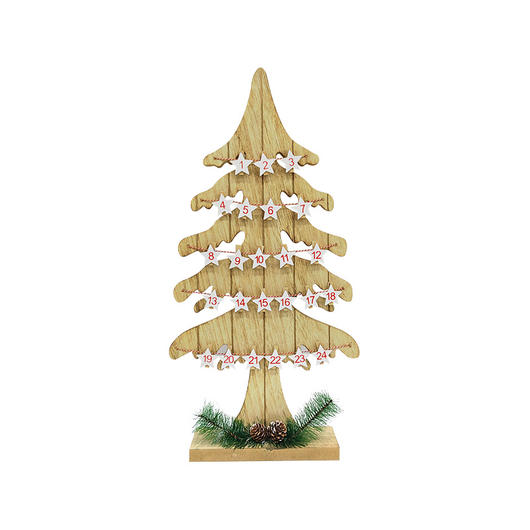 Christmas Tree Advent Calendar 24 Wooden Clips Star Design