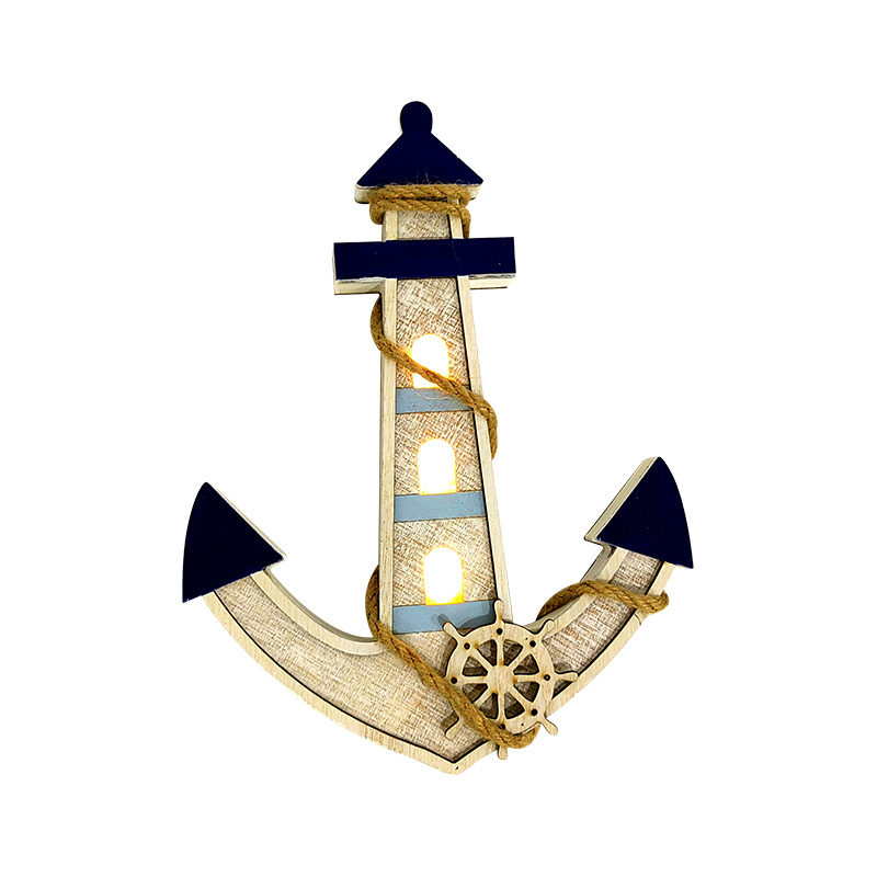 Anchor Wall Hanging Decor, Nautical Anchor Ship, Sea Anchor Ornaments, Wooden Mediterranean Style Wall Art Beach Theme Home Wall Decoration