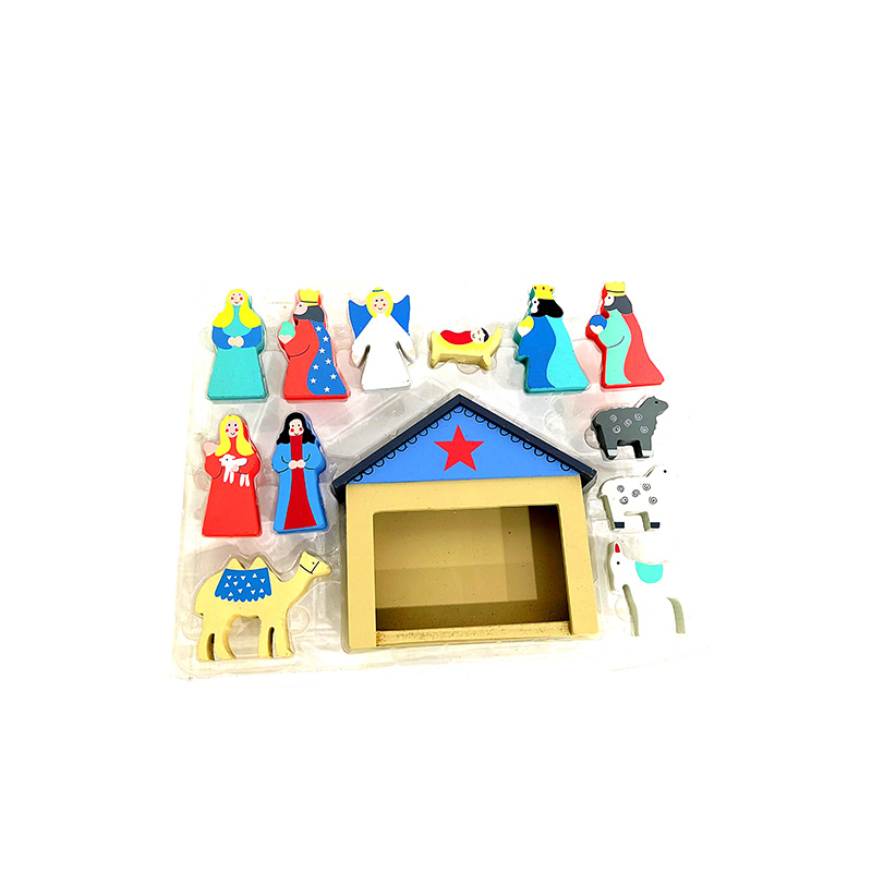 Nativity Mini Wooden Shapes for Craft, Christmas Wood Cut Outs Assorted