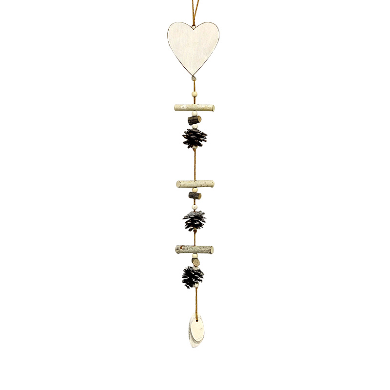 Rural Branch Pinecones Wood Bead Rope Wooden Pendant