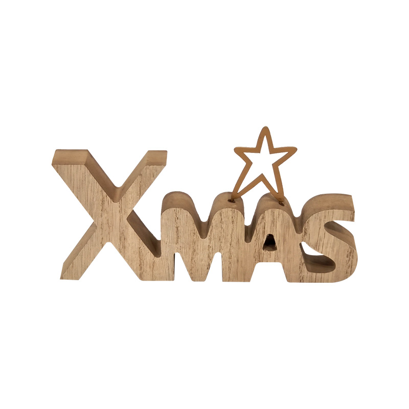 Words with Star Design Wooden Xmas Wording Christmas Decoration Item