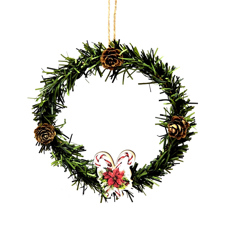 Grass Wire Ring Wreath with Pinecones