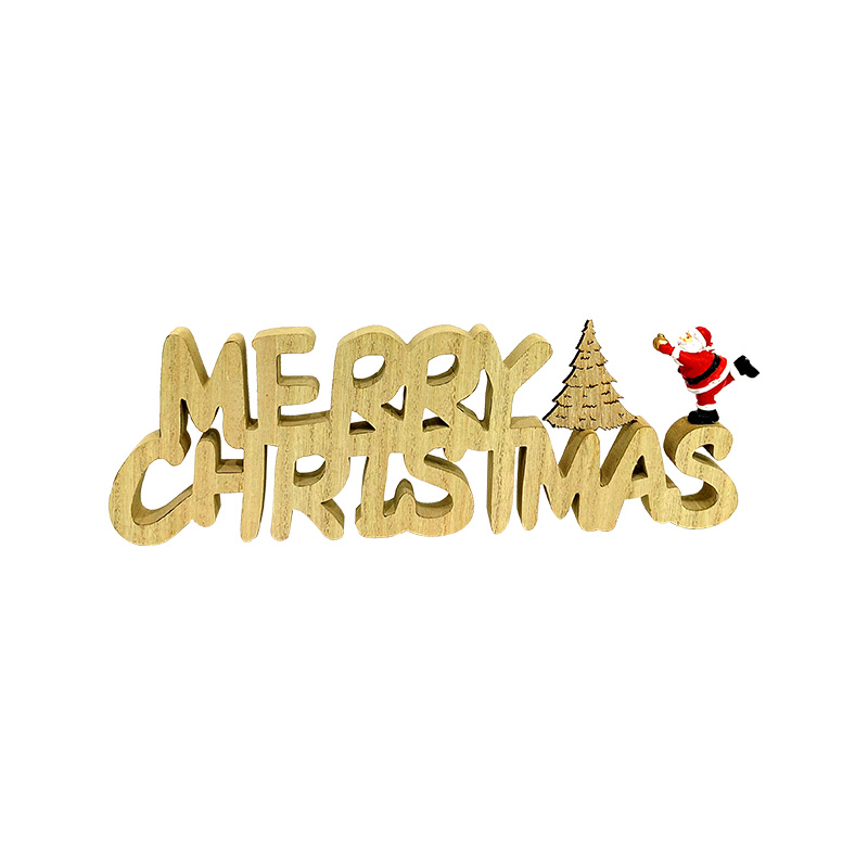 Merry Christmas Wood Plaque Sign, Xmas Letters Wood Sing