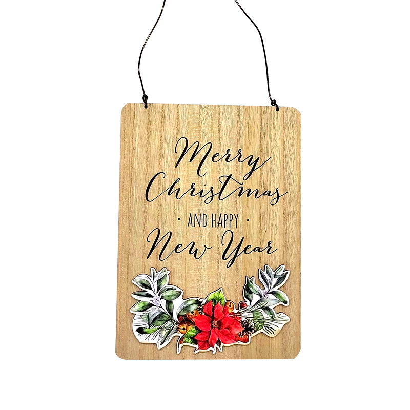 Wooden Plate Board Christmas Sign Hanging with Printing