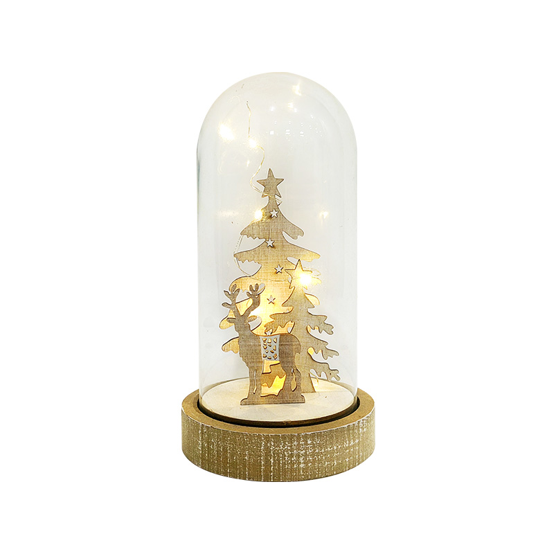 Light Up Reindeer & Twig Christmas Tree Dome Xmas Indoor Room Festive Battery Operated Decoration, Neutral