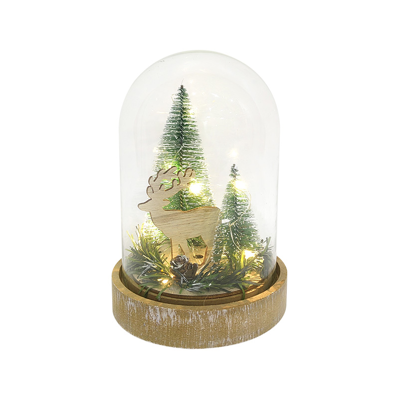 Reindeer Scene Glass Dome