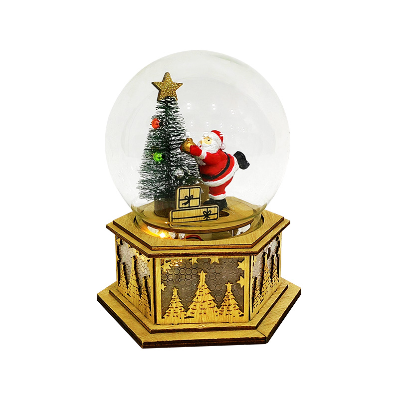 Musical Christmas Globe Festive Hexagon Decoration